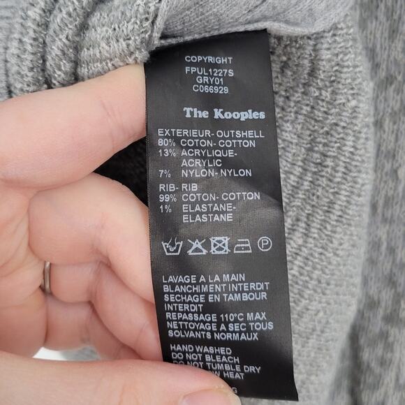 The Kooples Sport Grey Knit Crewneck Zipper Sweater S - Picture 7 of 7